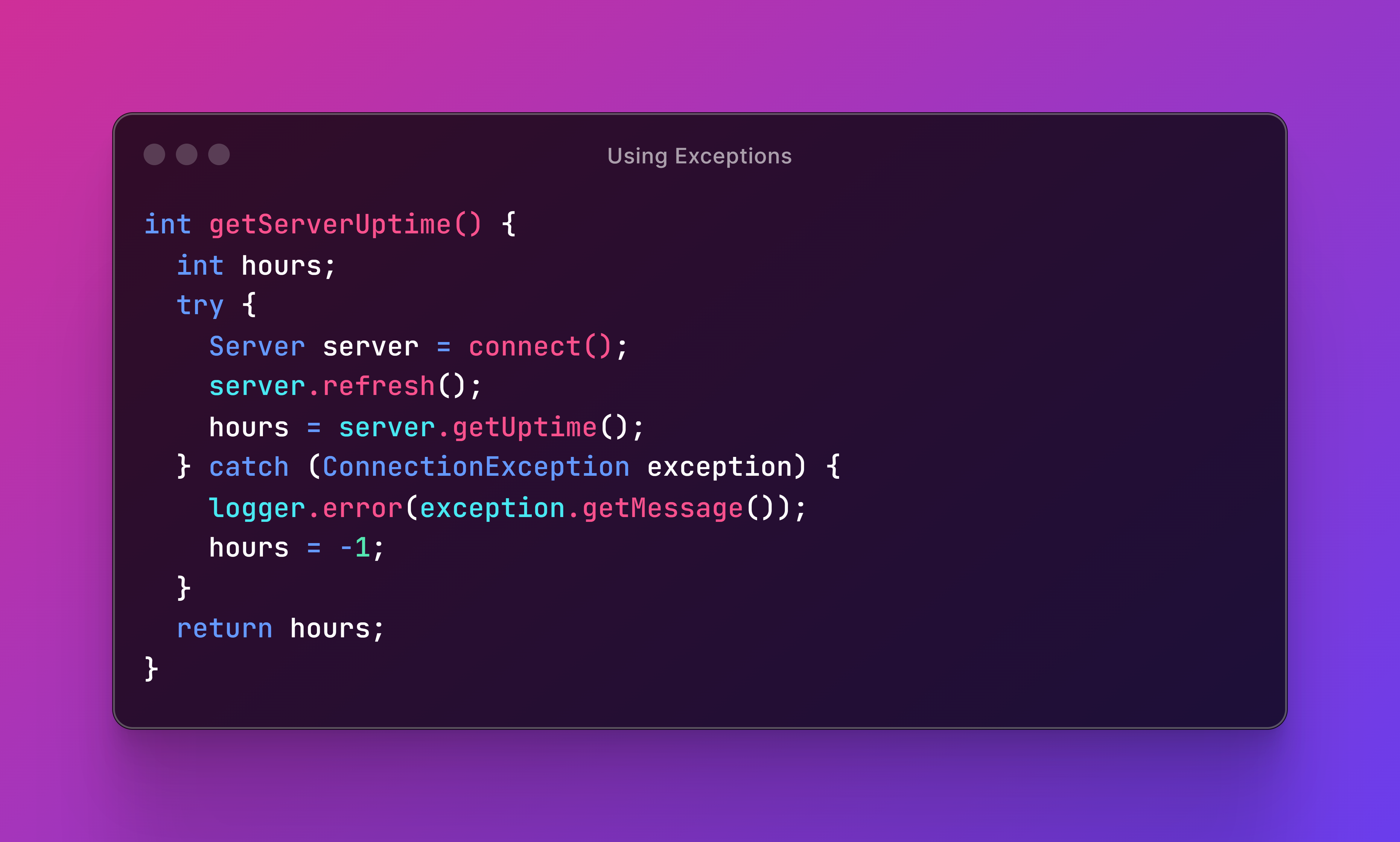 Using Exceptions